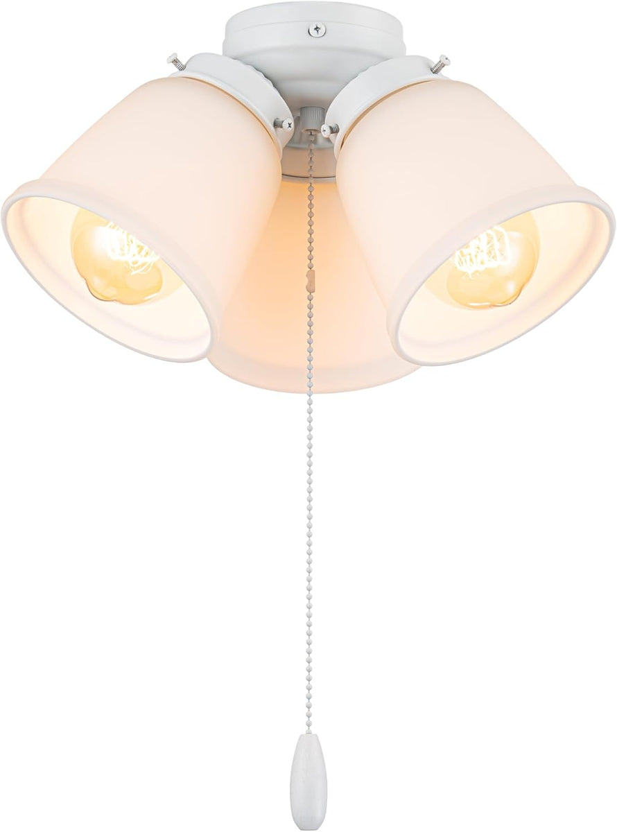 MAC 新品ライトフルC3 NC40 3点セット 22013-2, Three-Light Ceiling Fan Light Kit with Pull Chain, Matte
