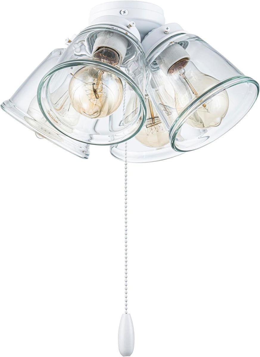 22018-1, Four-Light Ceiling Fan Light Kit with Pull Chain, Matte