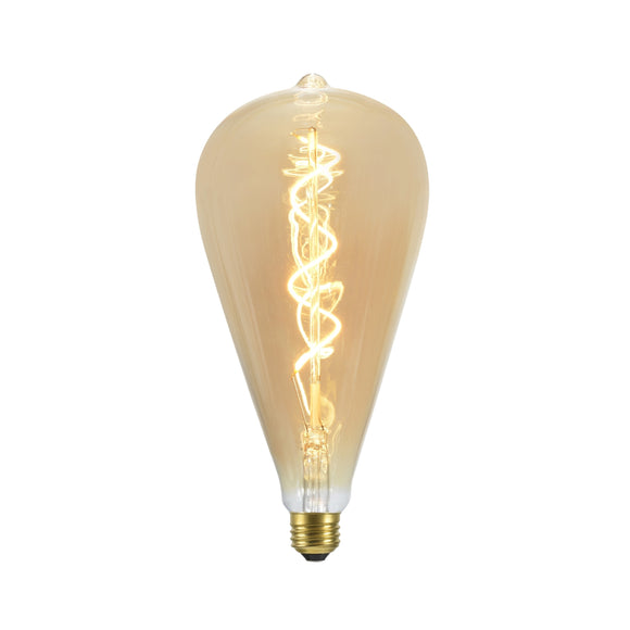 # 10010-11 ST120 Vintage Edison Decorative LED Light Bulb, 4 Watt Medium (E26) Base, Amber