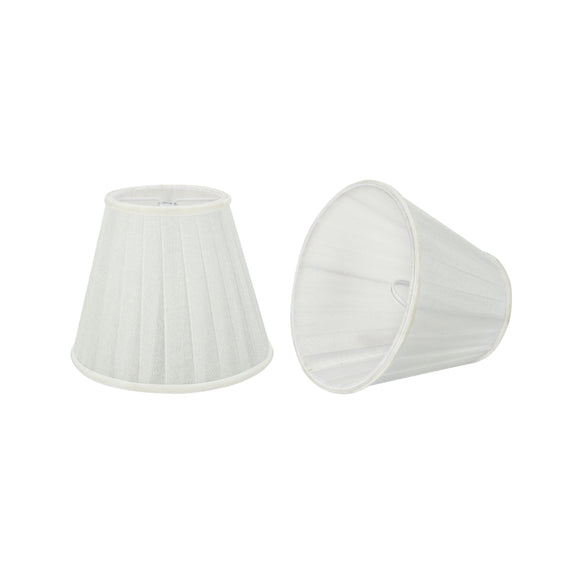 # 33112-X Small Pleated Empire Shape Chandelier Clip-On Lamp Shade Set of 2, 5, 6,and 9, Transitional Design in White, 5