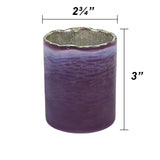 # 16002-2 Purple Glass Votive Candle Holder 3-1/2" Diameter x 4-3/4" Height, 2 Pack