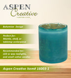 # 16003-1 Teal Glass Votive Candle Holder 2-3/4" Diameter x 3" Height, 1 Pack