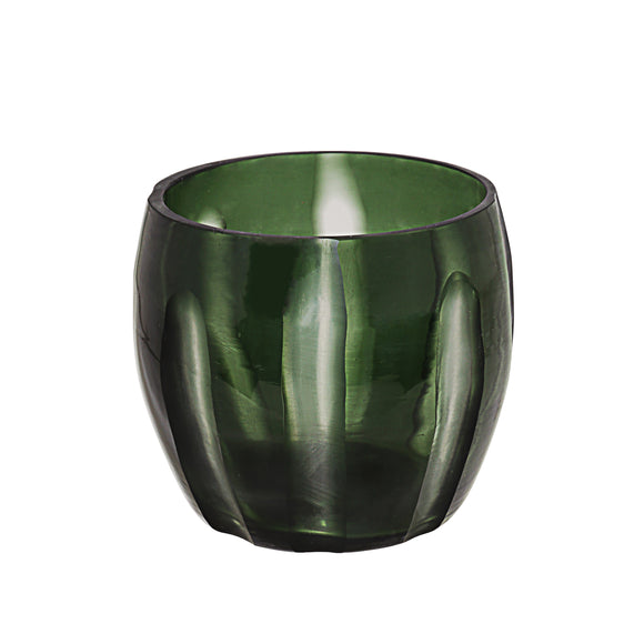 # 16009-1 Green Glass Votive Candle Holder 4-1/4