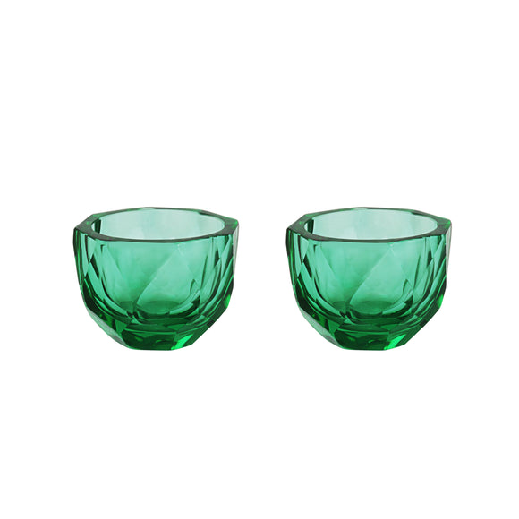 # 16010-2 Green Glass Votive Candle Holder 3