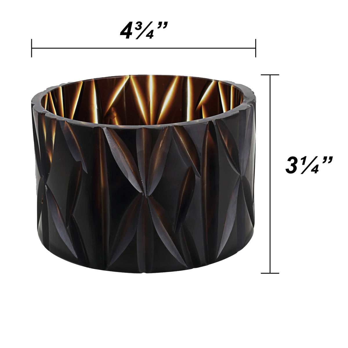 16016-1 Brown Glass Votive Candle Holder 4-3/4