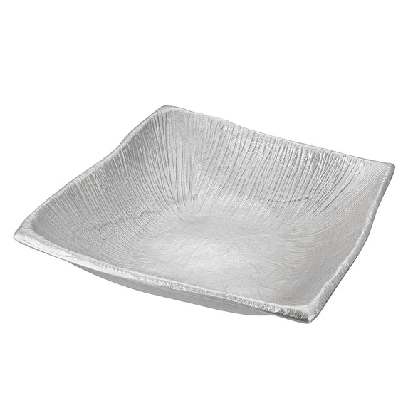 # 80004-11, Rectangle Large Tray, Hand Made Cast Aluminum Serving Platter For Home Decor, Party, Food, Candy, Fruit, Nickel Finish, 11-3/4