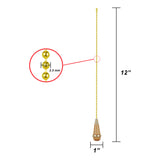 # 20502-12, 12" Natural Finish Wooden Knob Pull Chain with Polished Brass Accents, 2 Pack