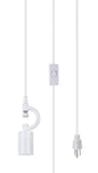 # 71088-21 One-Light Plug-In Swag Pendant Light Conversion Kit with Transitional Drum Fabric Lamp Shade, White, 12" width