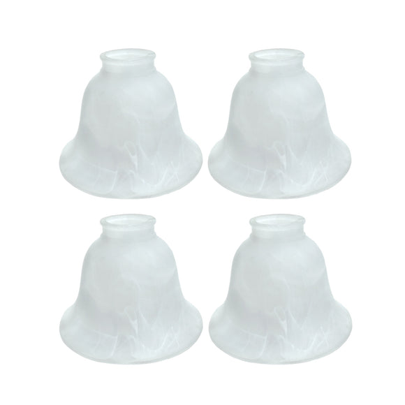 # 23009-4 Transitional Style Replacement Bell Shaped Faux Alabaster Glass Shade, 2 1/4