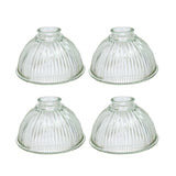 # 23019-4 Transitional Style Replacement Bell Shaped Clear Pebbled Glass Shade, 2 1/2" Fitter Size, 3 5/8" high x 6 3/4" diameter, 4 Pack