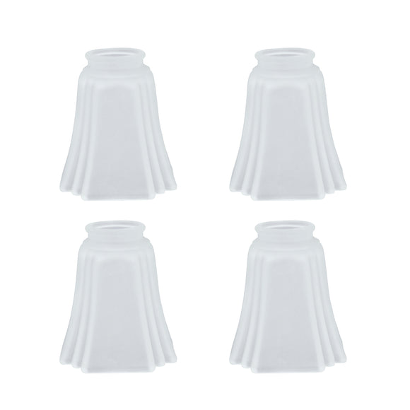 # 23028-4 Transitional Style Replacement Cut Corner Bell Shaped Frosted Glass Shade, 2 1/8