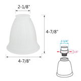 # 23076-4 Frosted Transitional Style Replacement Glass Shade, 2-1/8" Fitter Size, 4-7/8" high x 4-7/8" diameter, 4 Pack