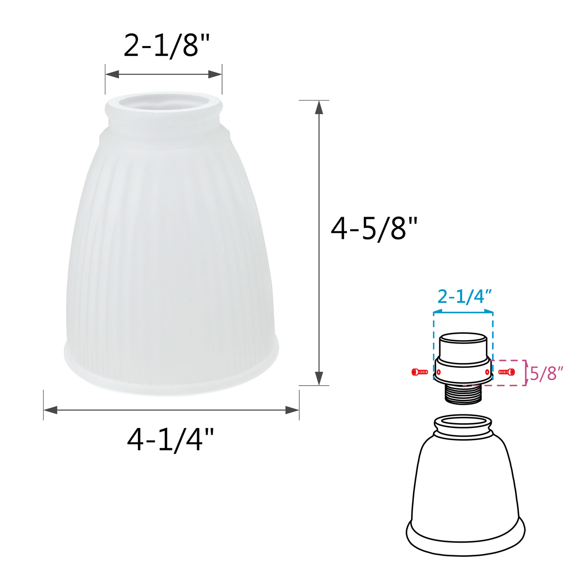 23088-4 Transitional Style Replacement Bell Shaped Frosted