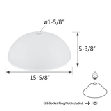 # 23098-01 Frosted Transitional Style Replacement Torchiere Glass Shade, 5-3/8" high x 15-5/8" diameter