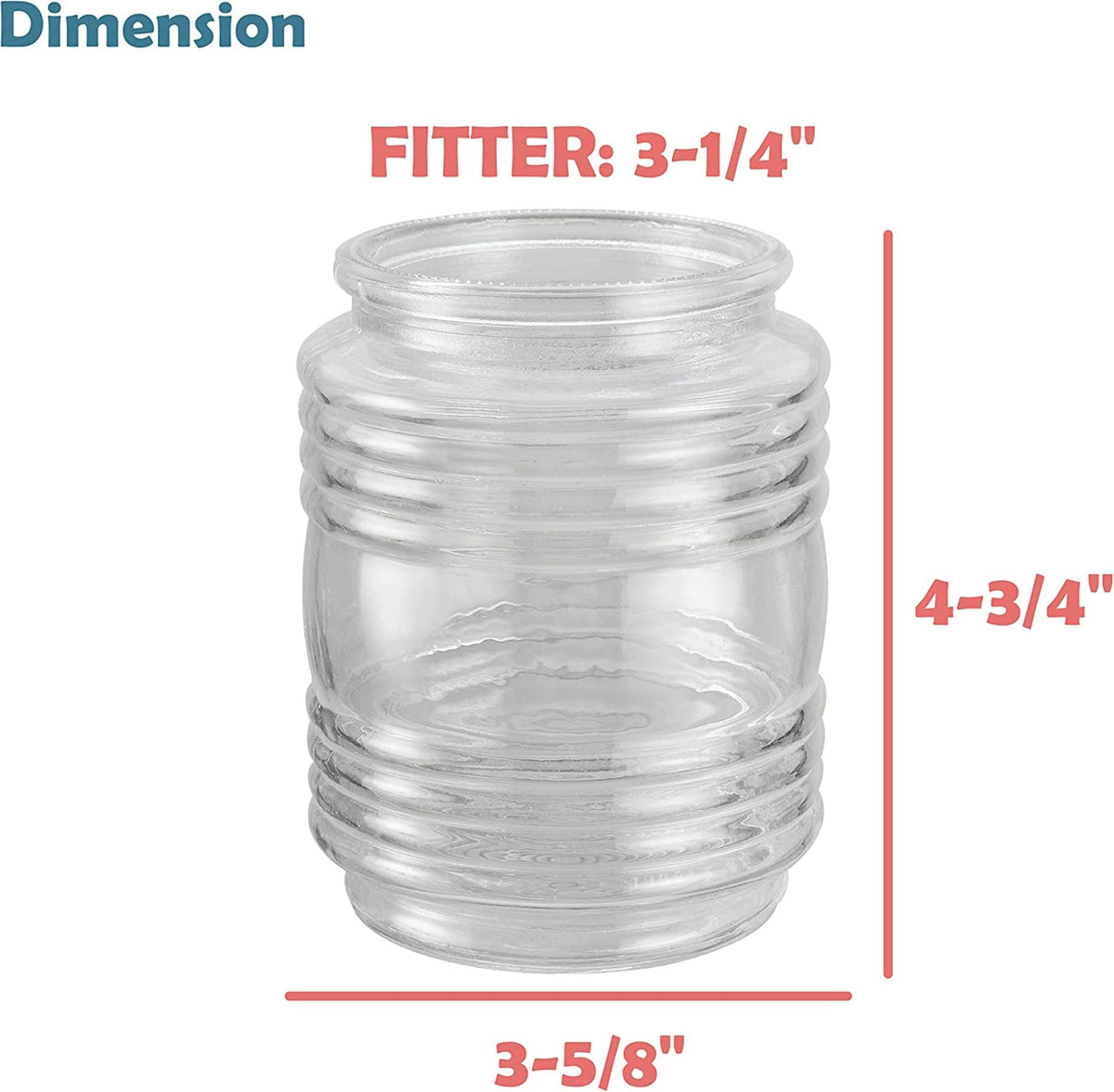 23603, Replacement Clear Jelly Jar Glass Shade, Use For Indoor And