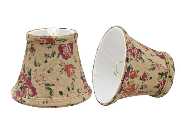 # 30005-X Small Bell Shape Mini Chandelier Clip-On Lamp Shade, Transitional Design in Floral Print, 5