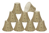 # 30009-X Small Bell Shape Mini Chandelier Clip-On Lamp Shade, Transitional Design in Gold Color Fabric, 6" bottom width (3" x 6" x 5") - Sold in 2, 5, 6 & 9 Packs