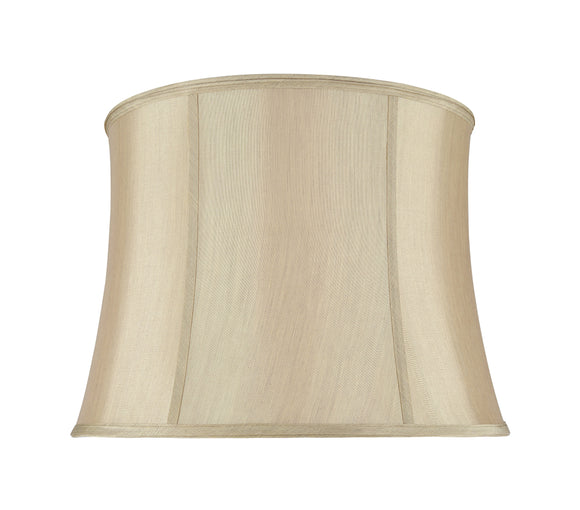 # 30021 Transitional Bell Shape Spider Construction Lamp Shade in Gold Taupe Faux Silk Fabric, 16