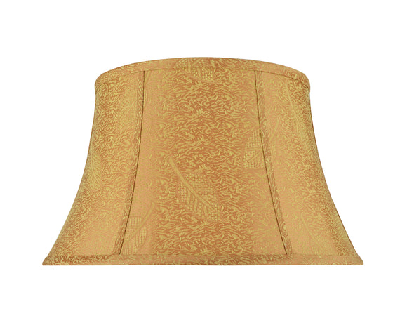 # 30025  Transitional Bell Shape Spider Construction Lamp Shade in Pumpkin Gold with Leaf Design, 19