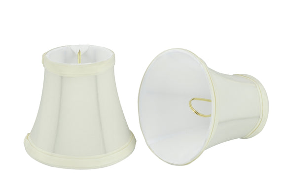 # 30035-X Small Bell Shape Mini Chandelier Clip-On Lamp Shade, Transitional Design in Off White, 5