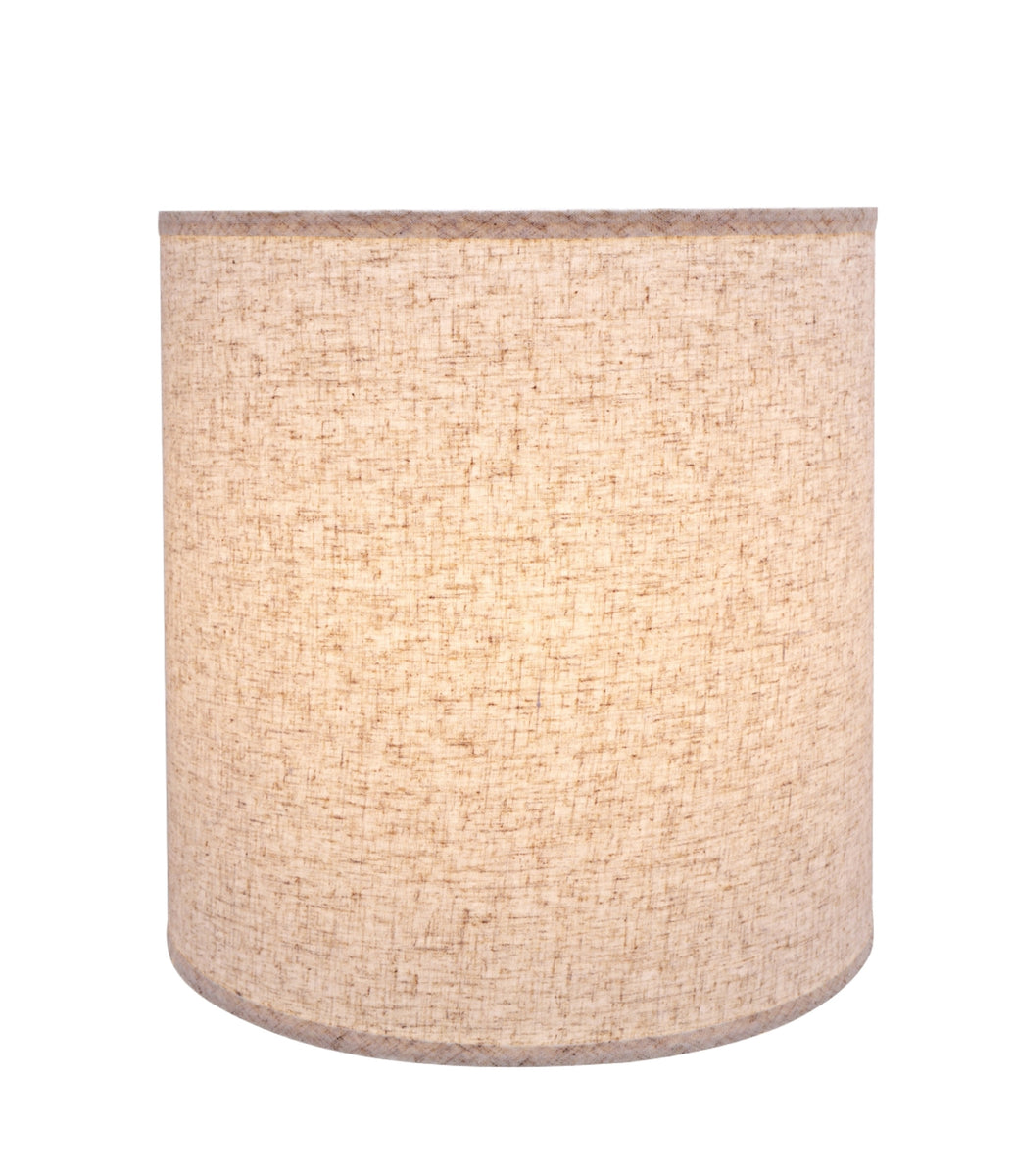 Aspen Creative Lampenschirm – Zylinderförmig, Gelblich-braun, Bestickt – 20x20x28 Cm, Für Tisch- & Stehlampen