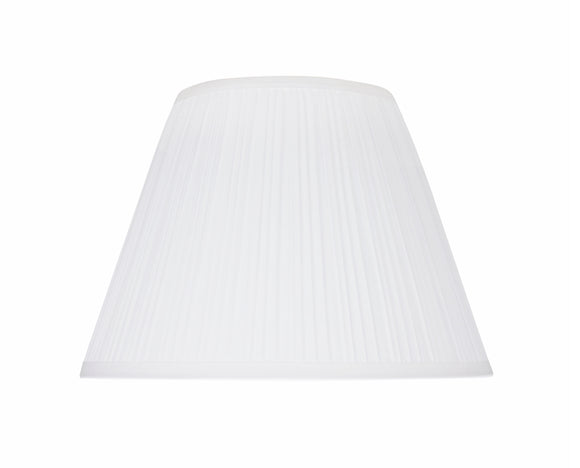 # 33011  Transitional Pleated Empire Shape Spider Construction Lamp Shade in White Cotton Fabric, 13
