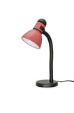 # 40039-2, One-Light High Desk Lamp with Metal Lamp Shade and Rotary Switch, Modern Design in Black & Burgundy, 19" High
