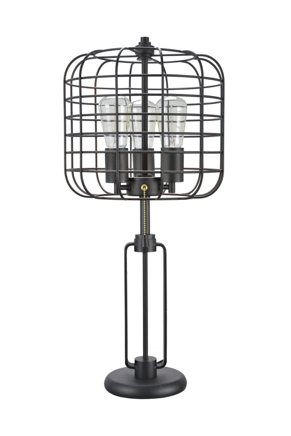 # 40230-11, Wire Cage Metal Table Lamp, Vintage Design in Sand Black 26