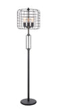 # 45008, Wire Cage Metal Floor Lamp, Vintage Design in Sand Black 63" High