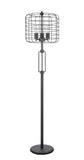 # 45008, Wire Cage Metal Floor Lamp, Vintage Design in Sand Black 63" High