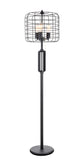 # 45008, Wire Cage Metal Floor Lamp, Vintage Design in Sand Black 63" High
