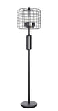 # 45008, Wire Cage Metal Floor Lamp, Vintage Design in Sand Black 63" High