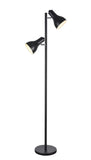 # 45012-2, 2-Light Adjustable Tree Floor Lamp, Modern Design in Matte Black, 63" High