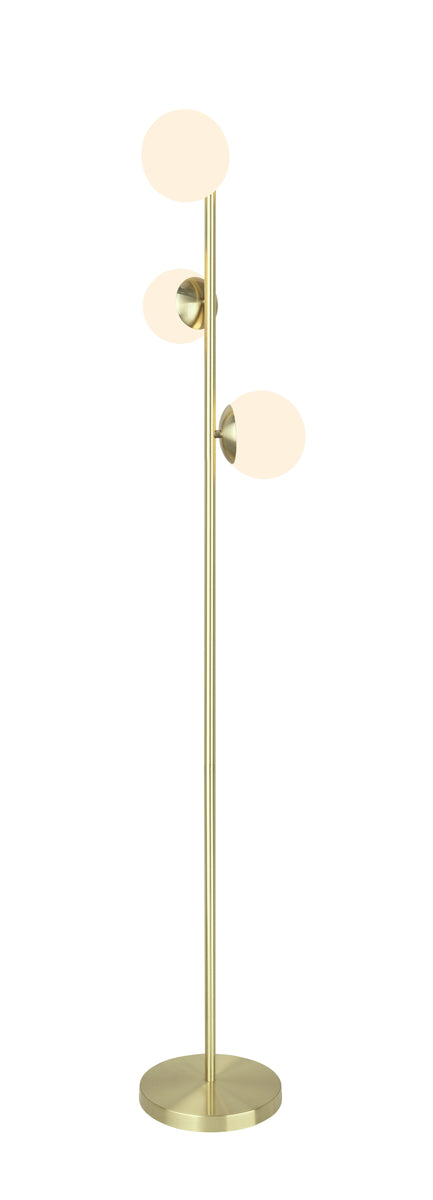 45021-11, Three-Light Floor Lamp, Transitional Design in Satin