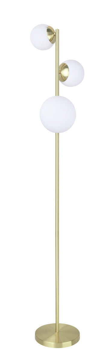 45021-11, Three-Light Floor Lamp, Transitional Design in Satin