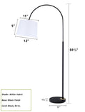 # 45702-11, One-Light Arc Floor Lamp, Transitional Design in Black, 69 1/2" High