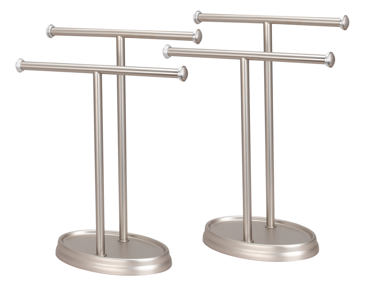 50001-2 Two Pack, Hand Towel Holder, Transitional Design in Satin