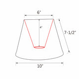 # 58853 Transitional Hardback Empire Shape UNO Construction Lamp Shade in Grey, 10" Wide (6" x 10" x 7 1/2")