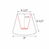 # 59151 Transitional Pleated Empire Shape UNO Construction Lamp Shade in Off White, 8" Wide (4-1/2" x 8" x 6-1/2")