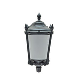# 60009 1 Light Large Outdoor Wall Light Fixture, Dusk to Dawn Sensor , a Transitional Design in Black with Frosted Seeded Glass, 19" High