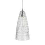 # 61047, One-Light Hanging Mini Pendant Ceiling Light, 6" Wide, Transitional Design in Chrome Finish, with Clear Glass Shade