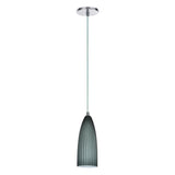 # 61052, One-Light Hanging Mini Pendant Ceiling Light, 3 3/4" Wide, Transitional Design in Chrome Finish, with Metallic Gray Opal Glass Shade