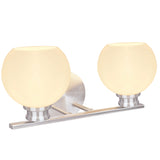 # 62199 Two-Light Metal Bathroom Vanity Wall Light Fixture, 15" Wide, Transitional Design in Brushed Nickel