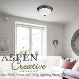 # 63002L-1 LED Large Flush Mount Ceiling Light Fixture, Contemporary Design in Satin Nickel Finish, Frosted Glass Diffuser, 11" Diameter