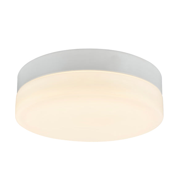 # 63002M-2 LED Medium Flush Mount Ceiling Light Fixture, Contemporary Design in White Finish, Frosted Glass Diffuser, 9