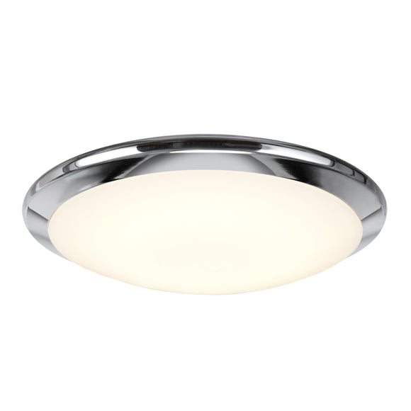# 63003S-2 LED Small Flush Mount Ceiling Light Fixture, Contemporary Design in Chrome Finish, Frosted Glass Diffuser, 12