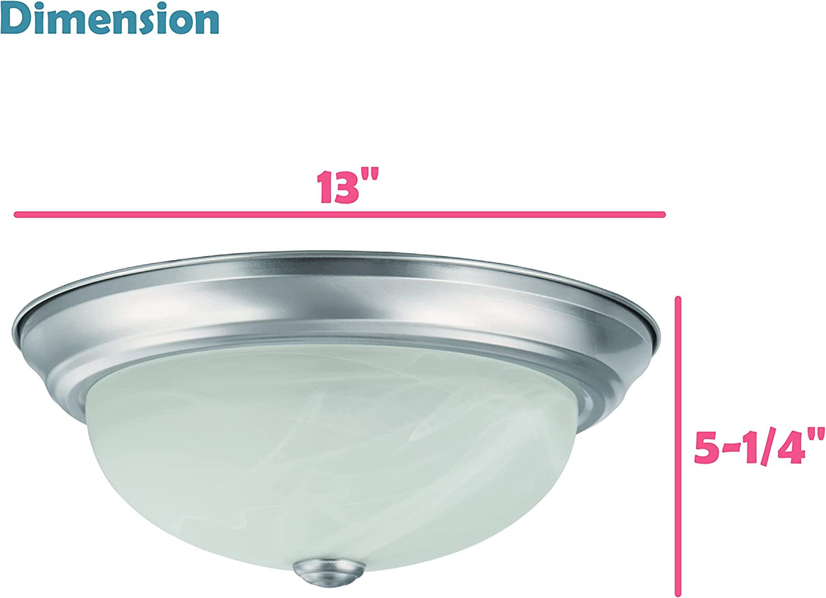 63023-09-1, 2-Light Flush Mount / Brushed Nickel Finish w