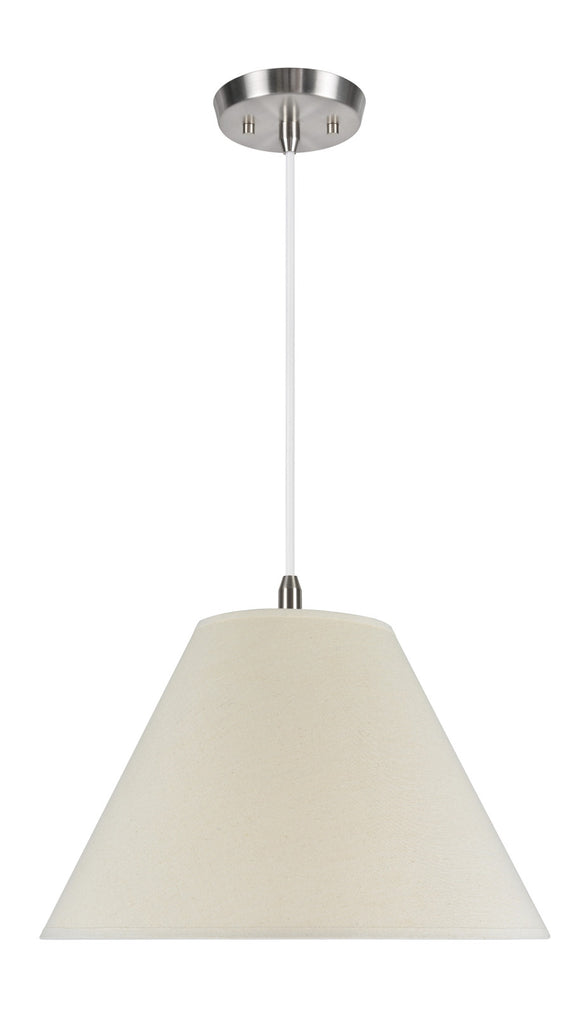 # 72023 Two-Light Hanging Pendant Ceiling Light with Transitional Hardback Fabric Lamp Shade, Off White Linen, 18