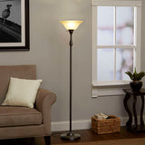 # 23092-01 Amber Transitional Style Replacement Torchiere Glass Shade, 6" high x 18" diameter