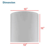 # 38306-2,Handmade Pendent/Lantern style Contemporary Collapsible UNO Lamp Shade/Brown Linen Texture Fabric 12"Top x 12"Bottom x 12"High,Set of 2